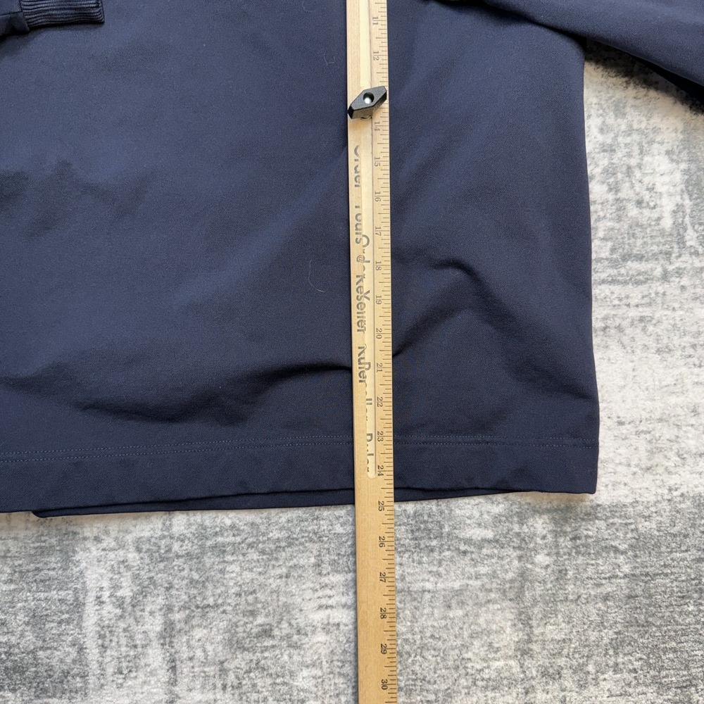 FootJoy Sweater Mens Medium 1/4 Zip Pullover Golf Navy Blue Pique Knit Fleece - Picture 9 of 10